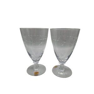Fostoria Iced Tea Glass 1950s Etched Crystal Drinkware 6" Vintage Glassware